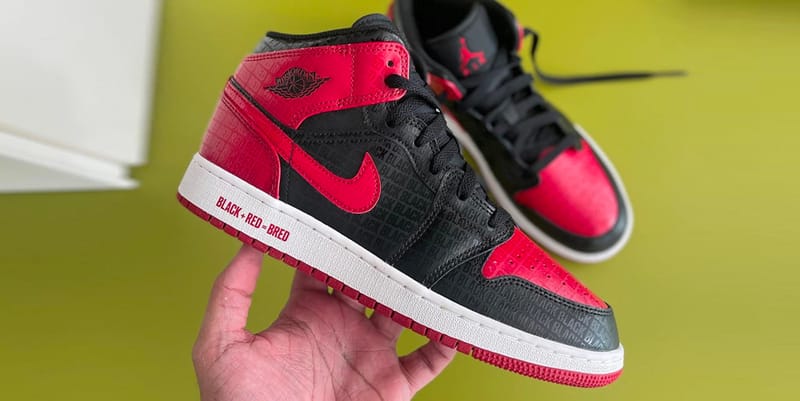 Air jordan 1 mid cheap black red