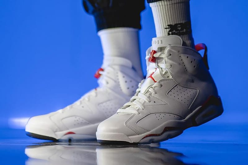 Jordan 6 red and on sale white