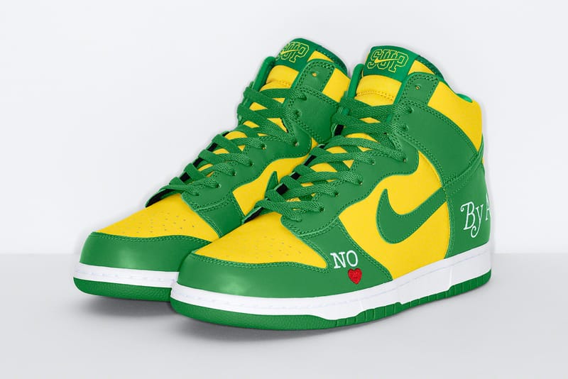 Green and yellow on sale nike dunks high