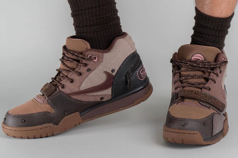 Travis Scott x Nike Air Trainer 1 Wheat On-Foot Look | Hypebeast