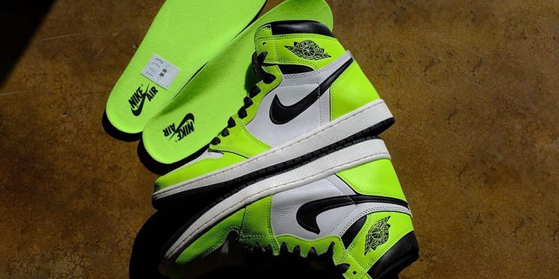 Neon green air jordans on sale