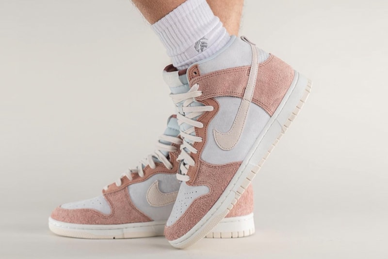 Nike Dunk High Fossil Rose On-Foot Images | Hypebeast