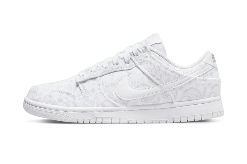 nike dunk low white paisley