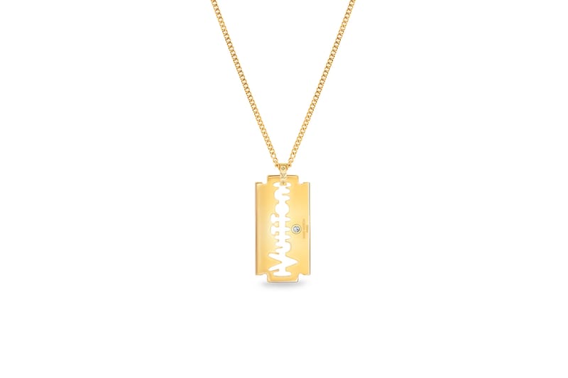 Razor blade sales pendant necklace