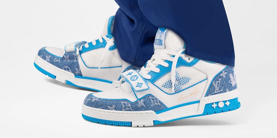 lv trainer sneaker denim