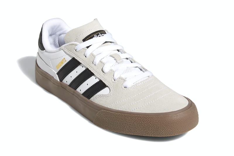 Adidas busenitz vulc white black & gold top shoes