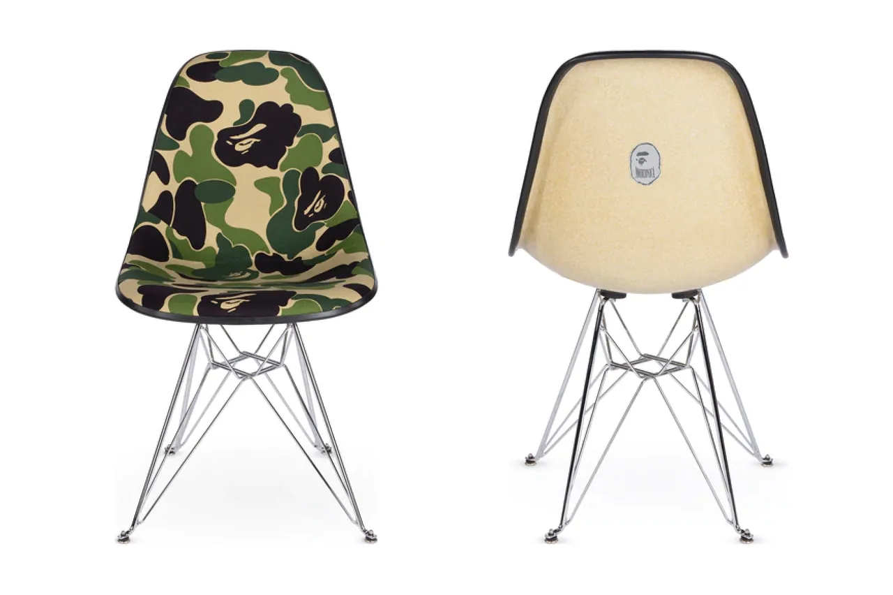 BAPE Modernica ABC Camo Upholstered Fiberglass Chair | Hypebeast