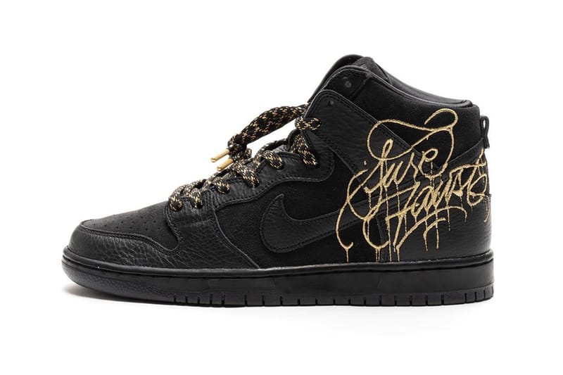 Faust Nike SB Dunk High Black Gold DH7755-001 Release | Hypebeast