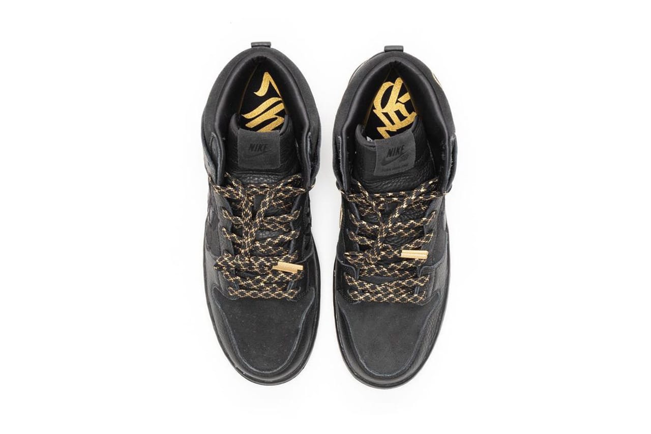 Faust Nike SB Dunk High Black Gold DH7755-001 Release | Hypebeast