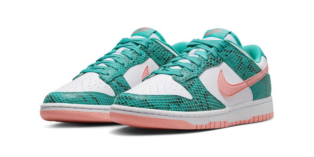 Официальные изображения Nike Dunk Low «Зеленая змеиная кожа»