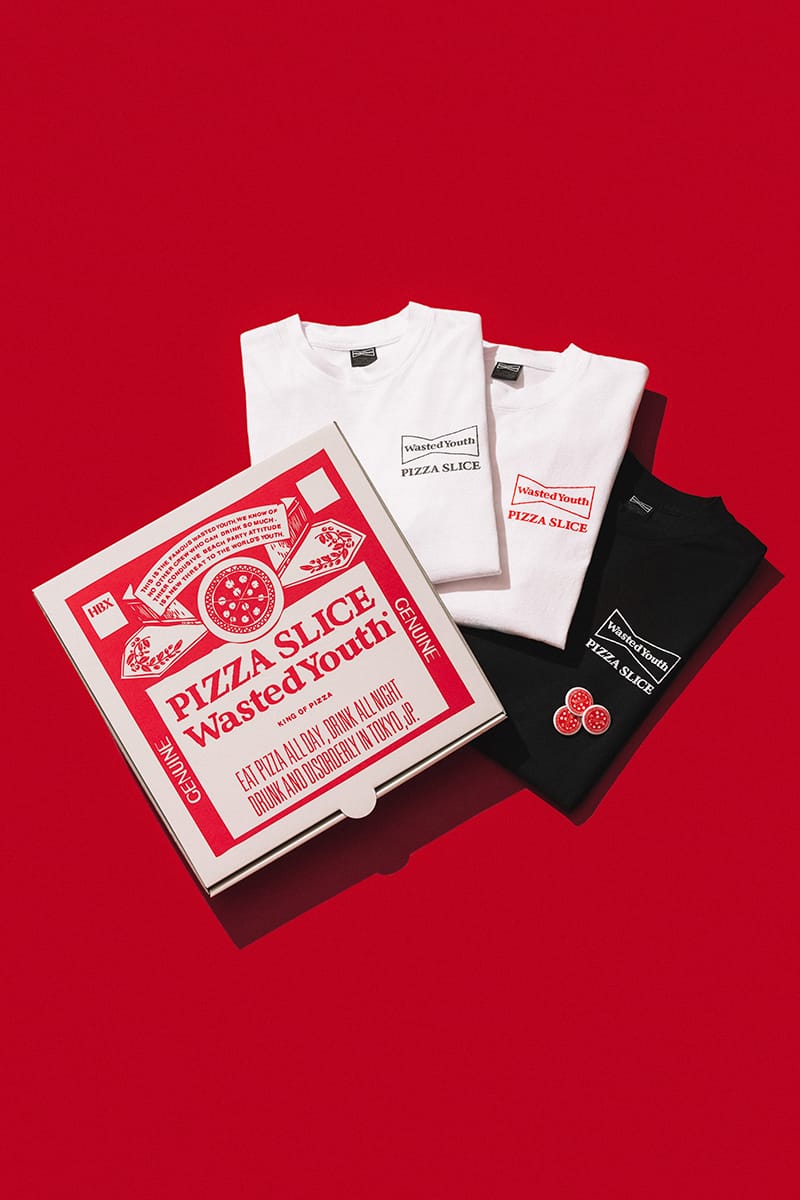 PIZZA SLICE Wasted Youth Tシャツ 白 Lサイズ-