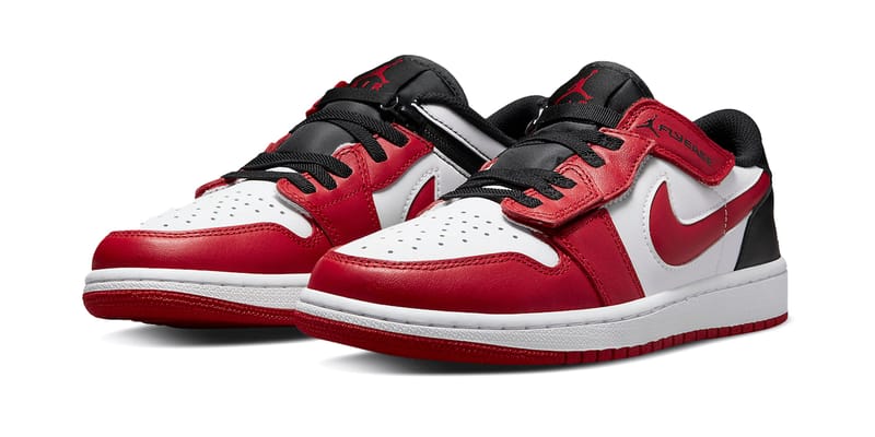 Low top red on sale and white jordans