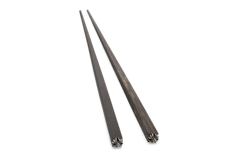 クロムハーツ 黒檀のお箸 Chrome Hearts CHOPSTICKS RARE AUTHENTIC BRAND NEW CHROME HEARTS SILVER TOP EBONY WOOD