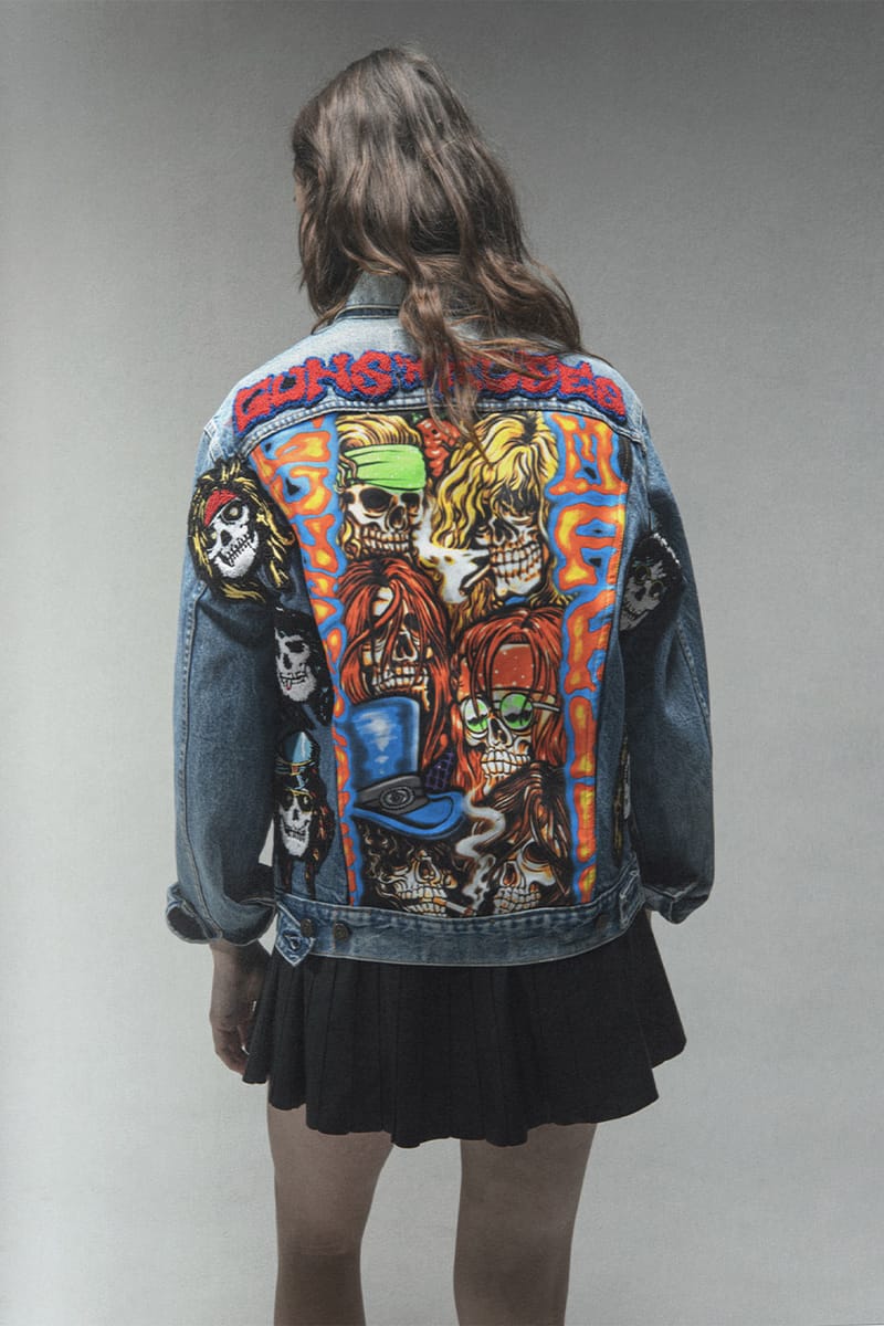 Guns and sale roses denim jacket