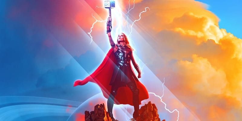 FYE display banner Thor love and buy thunder group shot