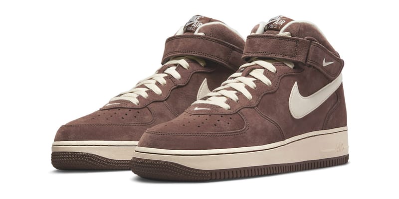 Nike air force 1 mid brown leather best sale