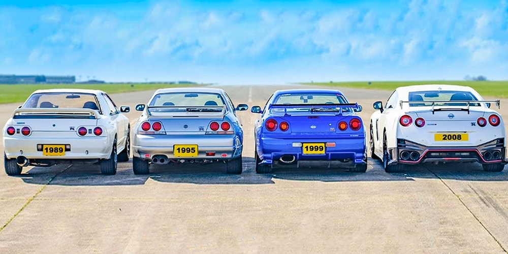 Посмотрите эту гонку между Nissan GT-R R32, R33, R34 и R35