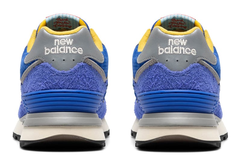 New balance 574 classic blue yellow sale