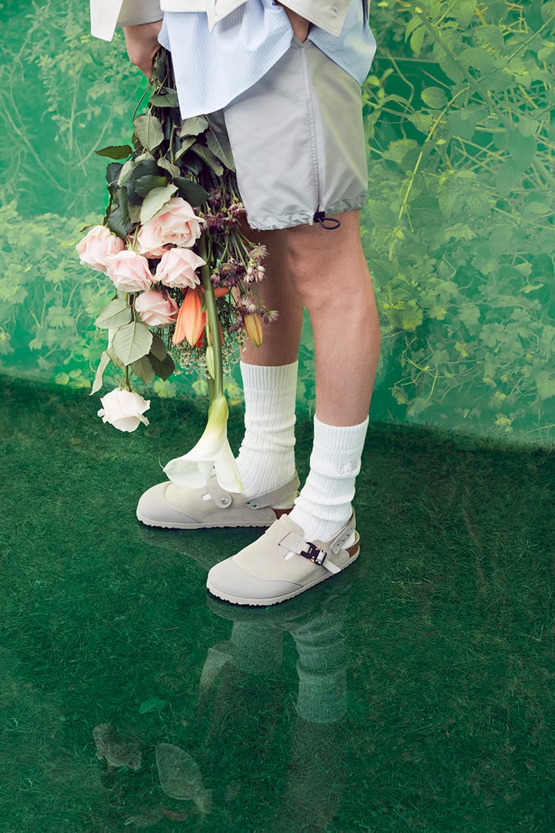 Dior Birkenstock Tokio Mule Grey Floral Slingback Nubuck