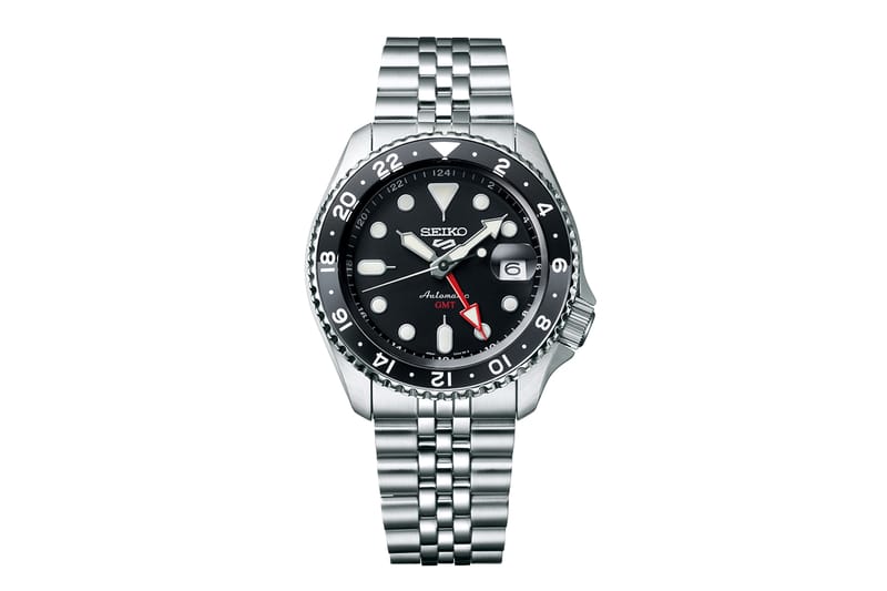 SEIKO5 自動巻きGMT ブラック Seiko 5 Five Sports SSK025 GMT Automatic Black Watch 100