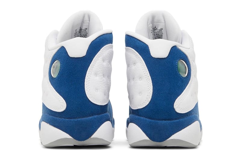 Jordan 13 white deals blue and grey