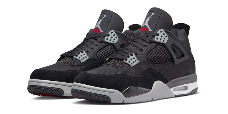 Air Jordan 4 ブラック/グレー air-jordan-4-black-canvas-
