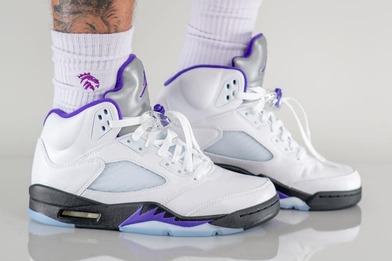 Jordan 5 best sale on feet