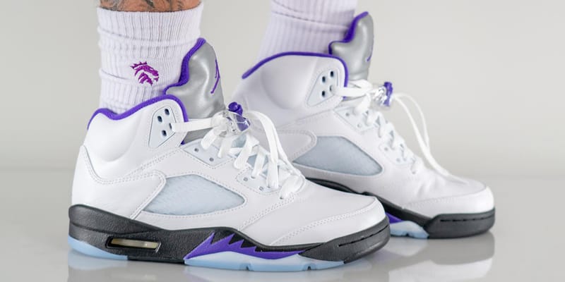 Jordan 5 white on sale grape