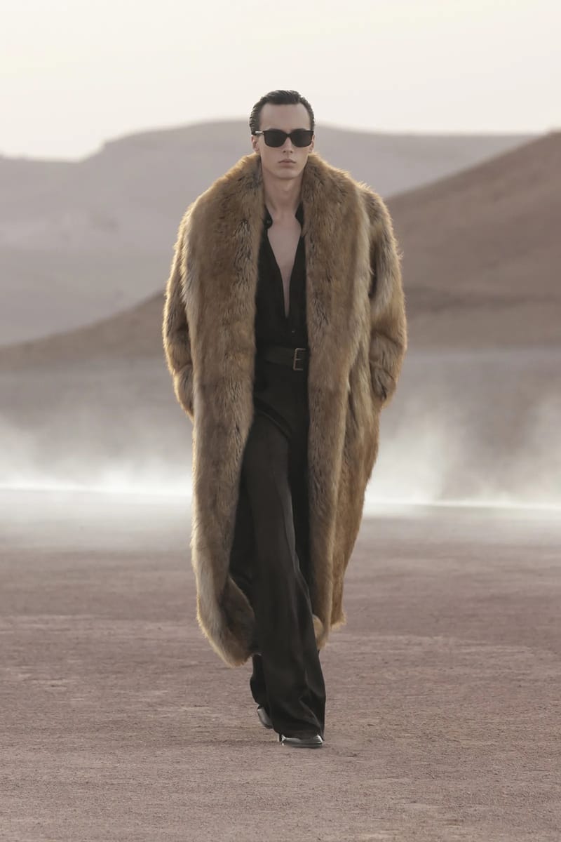 Yves saint laurent discount fur coat men