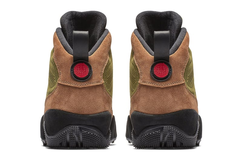 Olive green clearance jordan 9 boots