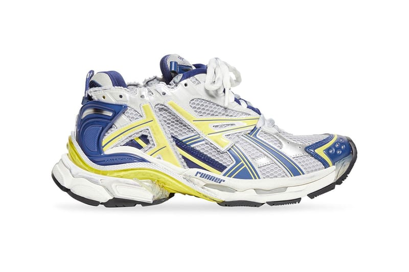 Balenciaga Runner Sneaker in White/Blue/Yellow | Hypebeast