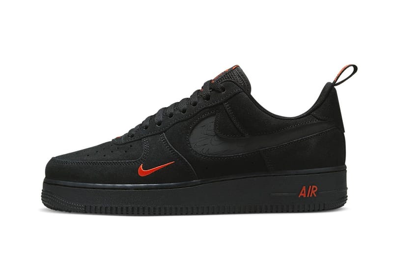 Nike Air Force 1 Low Arrives in Black Suede and Orange Hypebeast