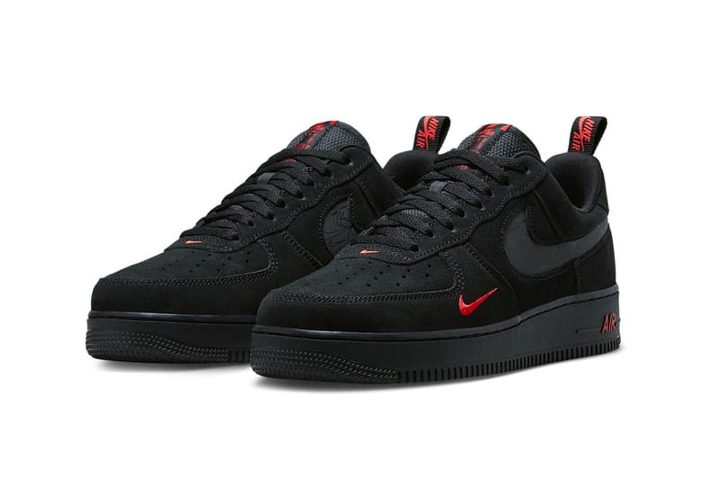 Nike Air Force 1 Low Arrives in Black Suede and Orange Hypebeast