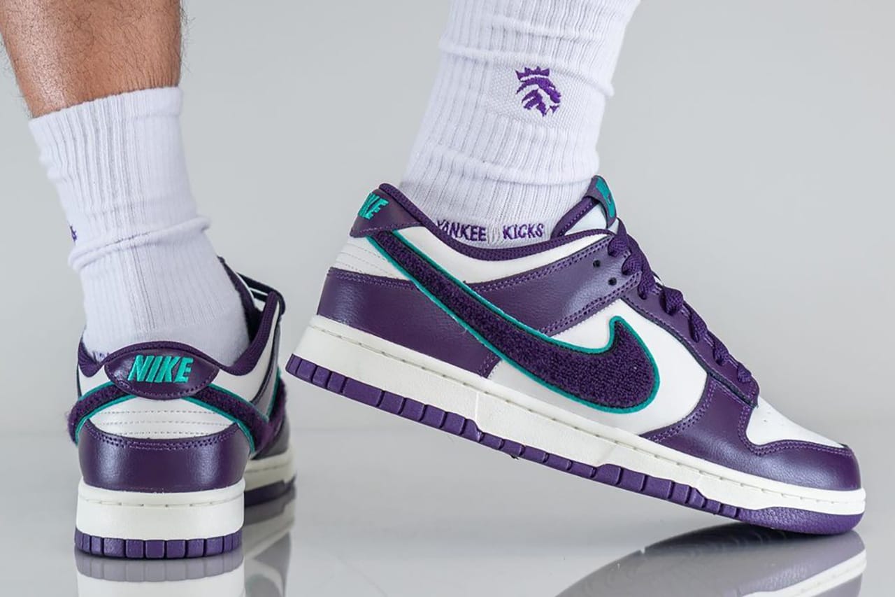 Nike Dunk Low Chenille Swoosh Grand Purple DQ7683-100 | Hypebeast