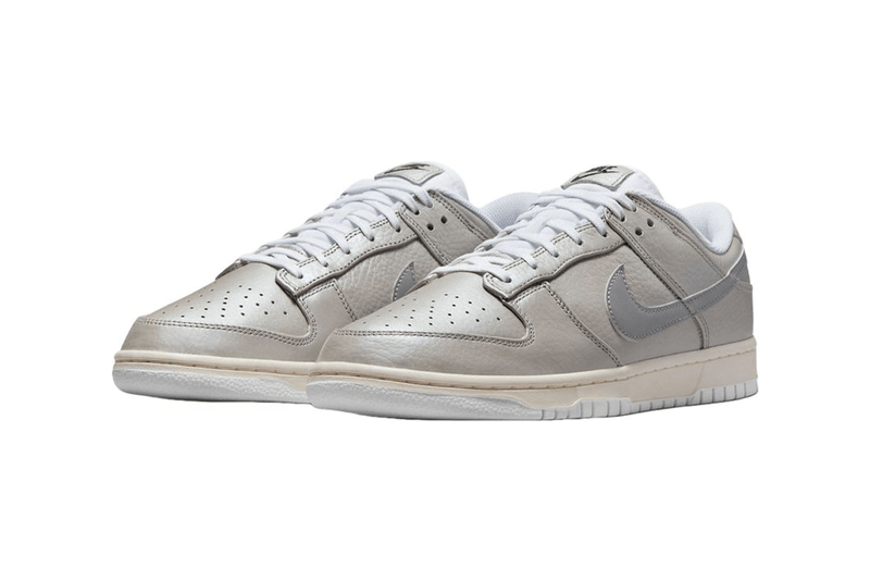 nike dunk low metallic silver