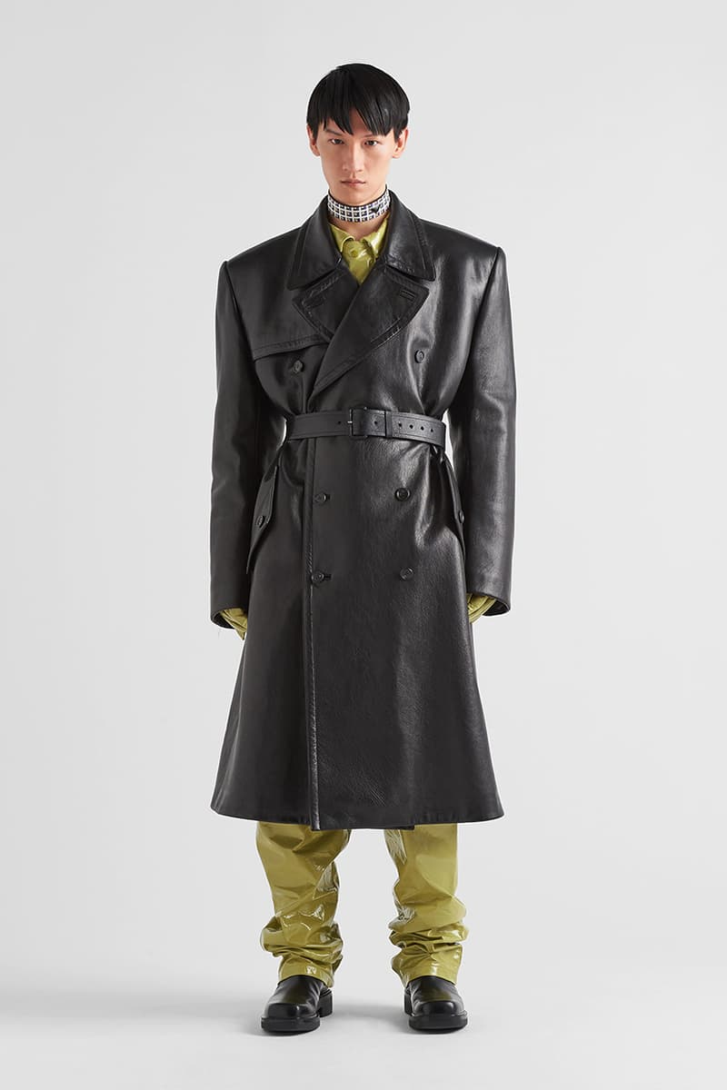 Prada leather trench coat discount