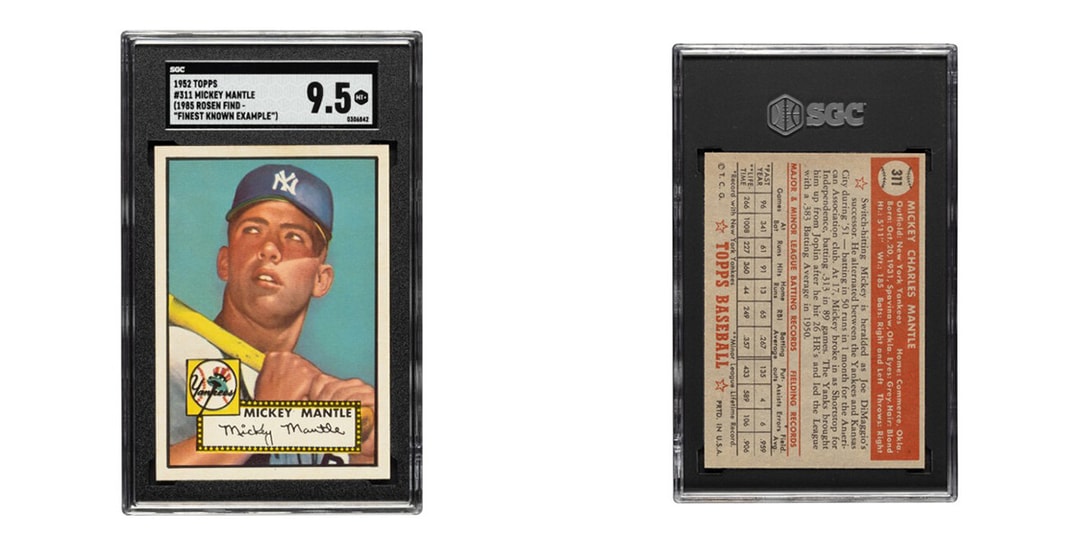Бейсбольная карточка с Микки Мантлом 1952 года побила рекорды с продажей за 12,6 миллионов долларов США