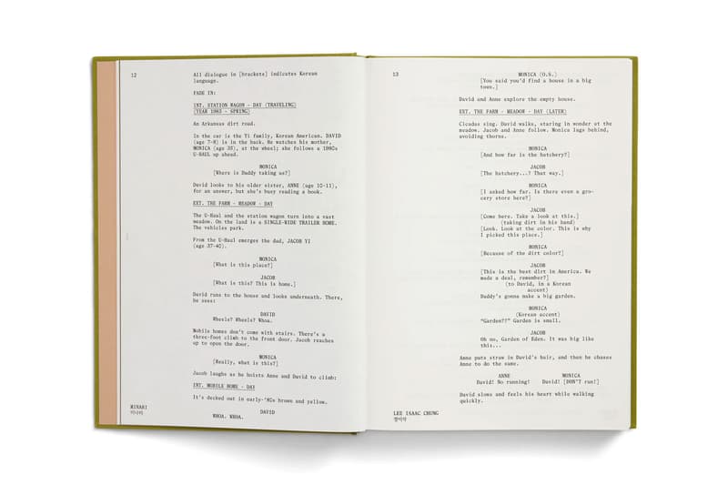 A24 'Minari' Screenplay Book Release Info | HYPEBEAST