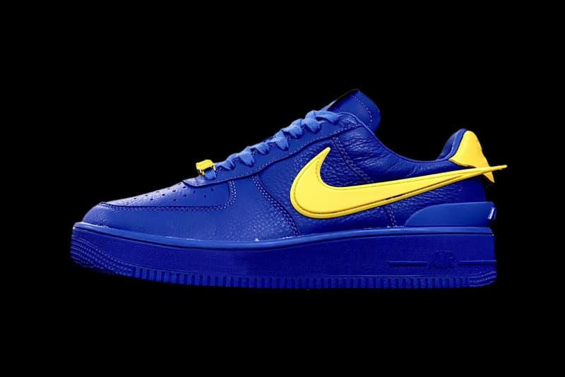 navy blue and yellow air force ones