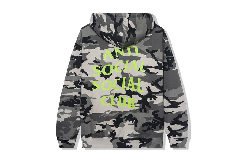 Anti social social club grey camo hoodie hotsell