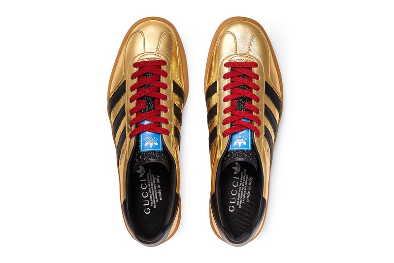 Gucci x adidas Gazelle Metallic Gold & Pink Velvet | Hypebeast