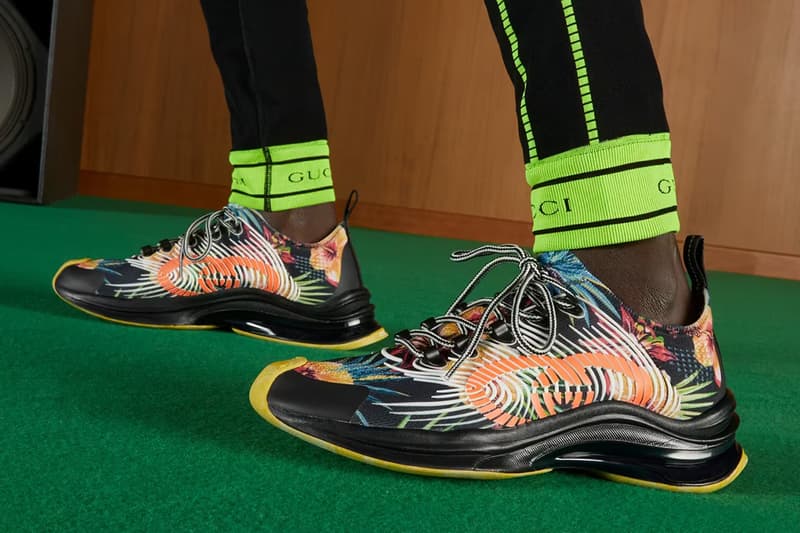 Runner Gucci Rhinestone Gucci Drops Floral & Marble-Print Run Sneakers | Hypebeast