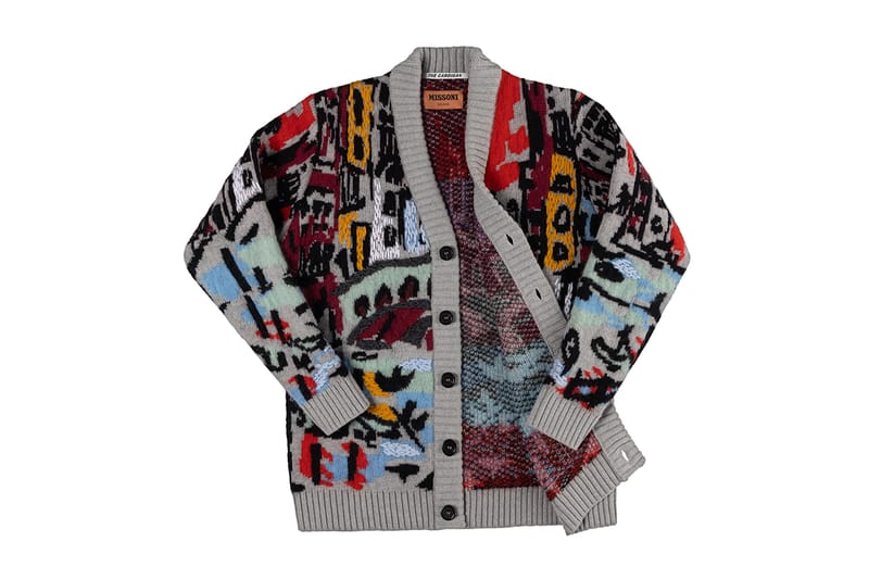 missoni カーディガン Missoni Zigzag-intarsia Metallic-knit Cardigan Silver Missoni