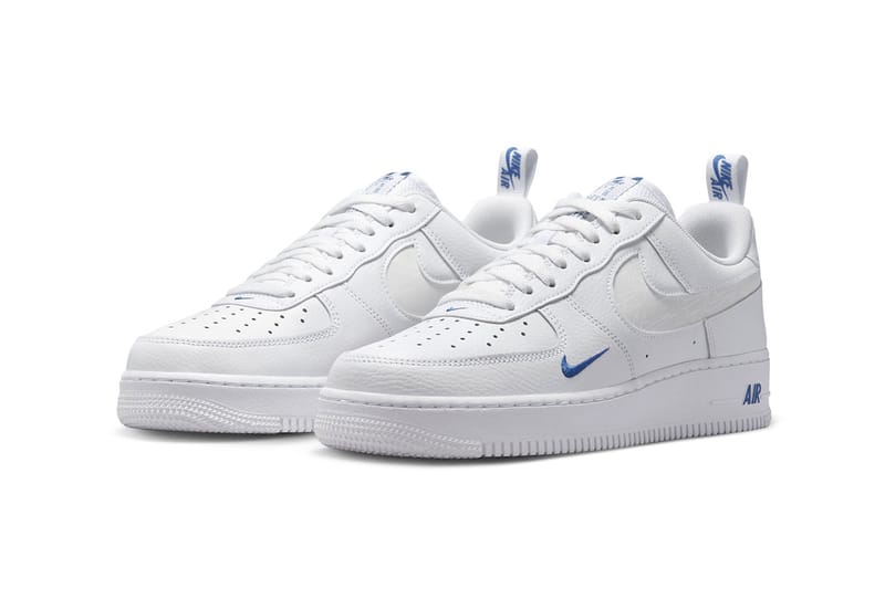 Air force 1 hot sale low blue swoosh