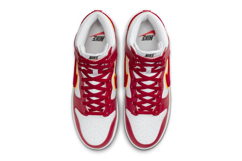 Nike dunk high hot sale white gym red