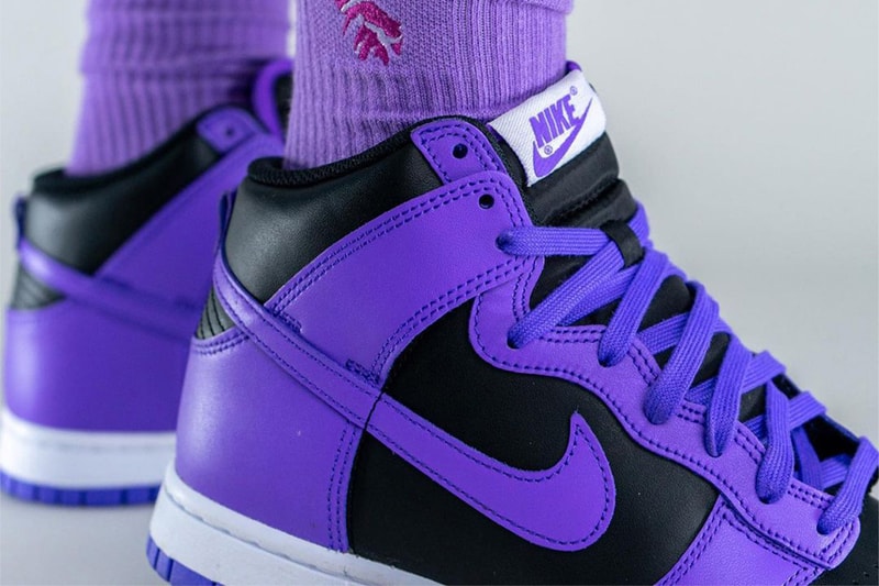 purple and black dunks