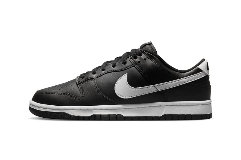 Nike dunk low black leather hotsell