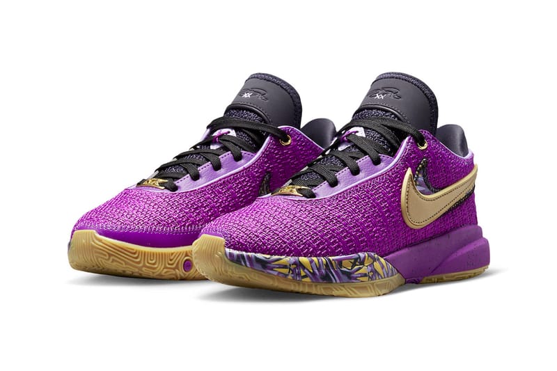 Purple and hot sale gold lebrons