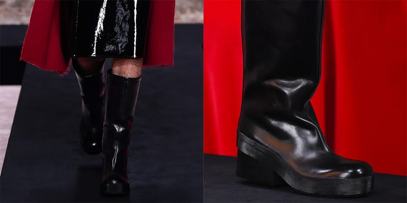 Raf Simons FW22 Runway Black Block Heel Boots Drop | Hypebeast