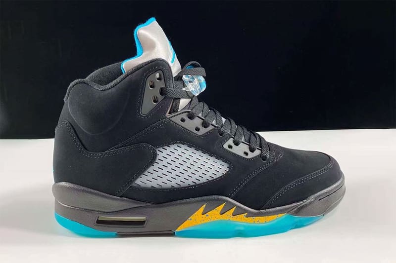 Blue and yellow jordan 2024 5